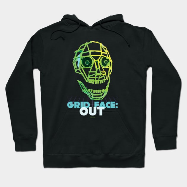 GRID FACE: OUT Hoodie by RobSchrab